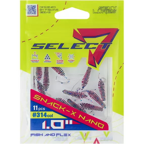 Силікон Select Snack-X Nano 1" #314 (11шт/уп), Довжина силікону: 1" (2.54 см), Колір силікону: 314, фото , изображение 2